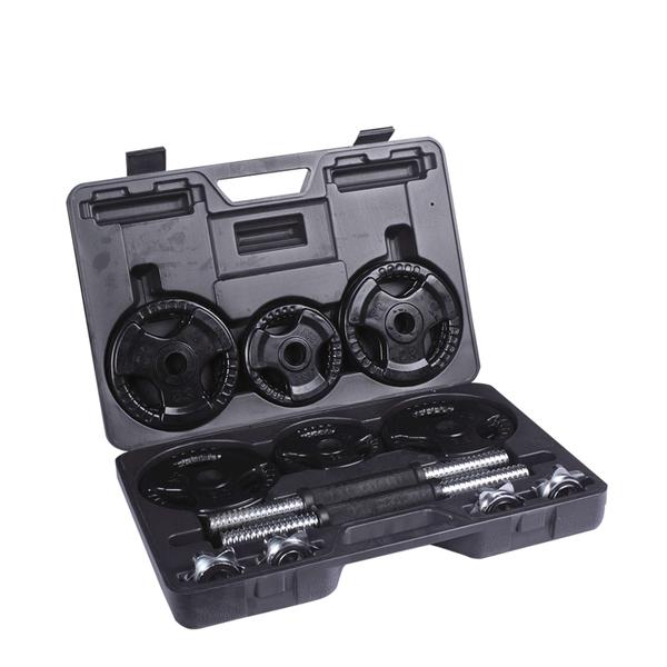 32LB RUBBER DUMBBELL SET