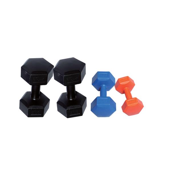 PLASTIC HEX DUMBBELL ( CEMENT INSIDE )